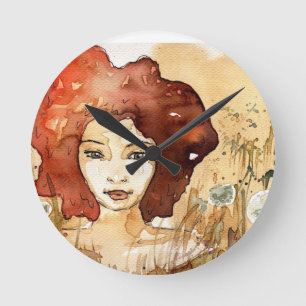 Abstract portrait 3 round clock