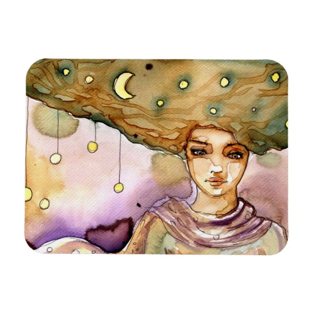 Abstract portrait and pretty woman magnet (Horizontal)