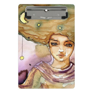 Abstract portrait and pretty woman mini clipboard