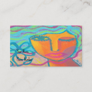 Abstract Portrait Hair Stylist Business Card