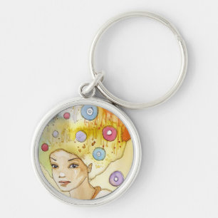 Abstract portrait key ring