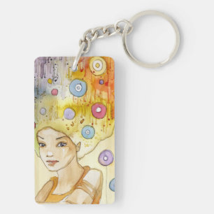 Abstract portrait key ring