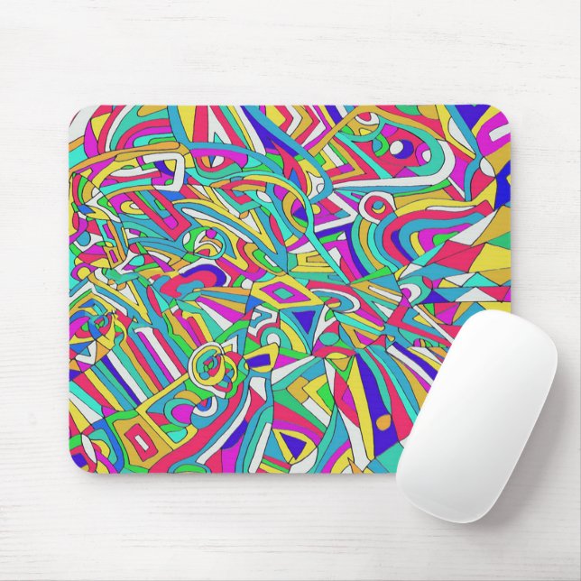 Abstract Portrait Mouse Pad (With Mouse)
