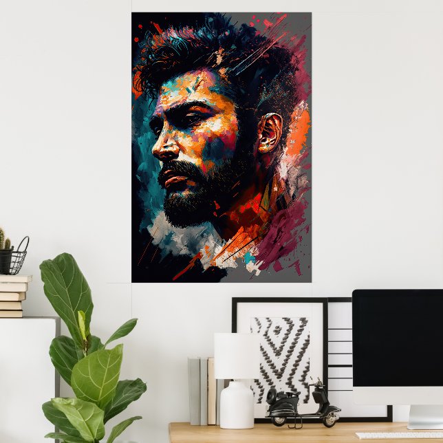 Abstract portrait of a man 3 poster (Home Office)