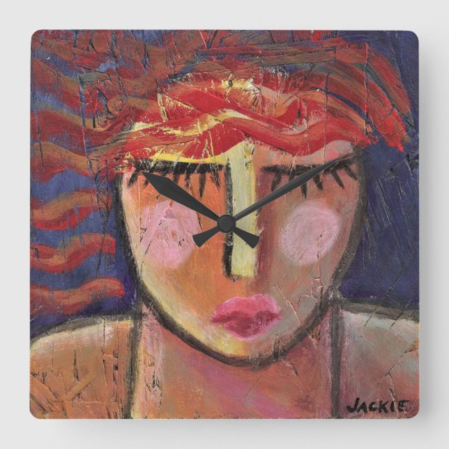 Abstract Portrait of a Woman Large Clock (Front)
