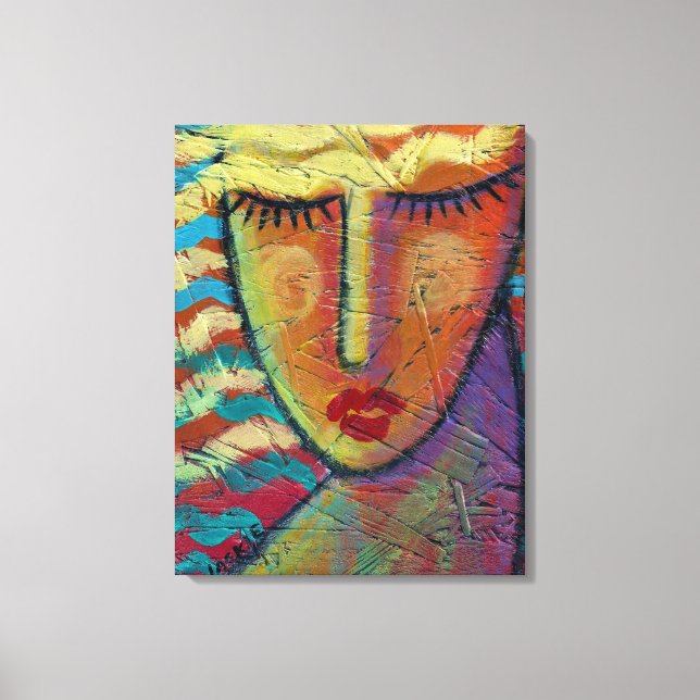 Abstract Portrait of a Woman with Blonde Hair Canvas Print (Front)
