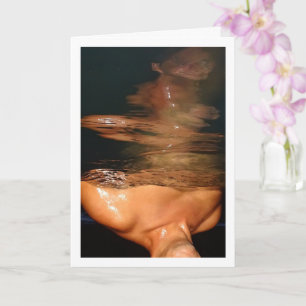 Abstract Portrait of Man in Pool Card
