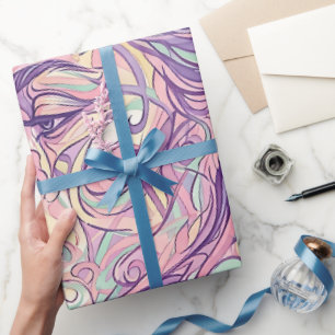 Abstract Portrait Pastel Soft Ink Wrapping Paper
