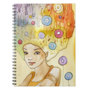 Abstract portrait spiral notebook