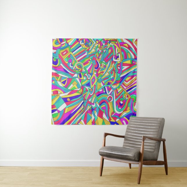 Abstract Portrait Tapestry (In Situ (Horizontal))