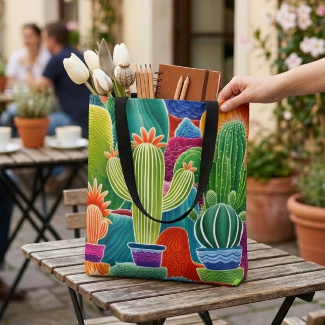 Abstract Potted Cacti  Tote Bag (Creator Uploaded)
