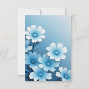 Abstract Pretty Blue Flowers Card