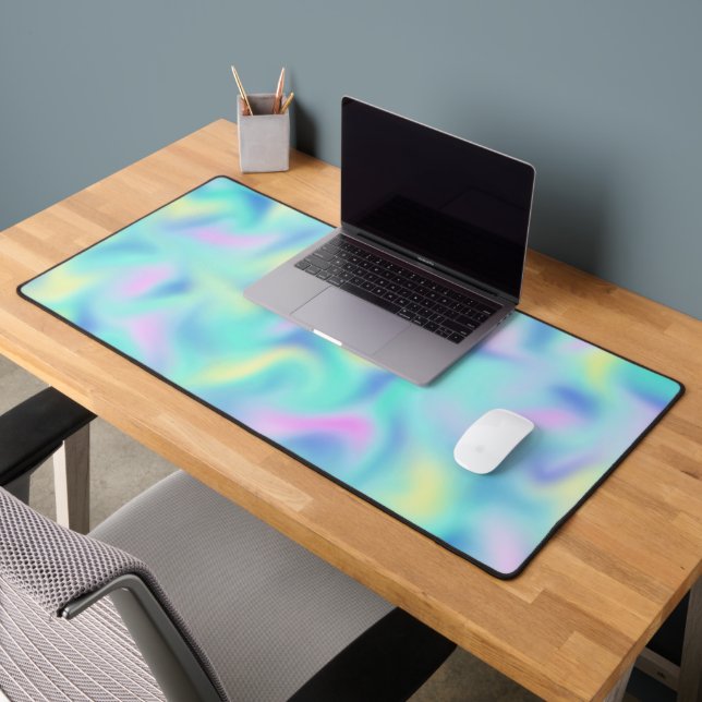 Abstract Pretty Pastel Swirls Pattern Desk Mat (Office 2)