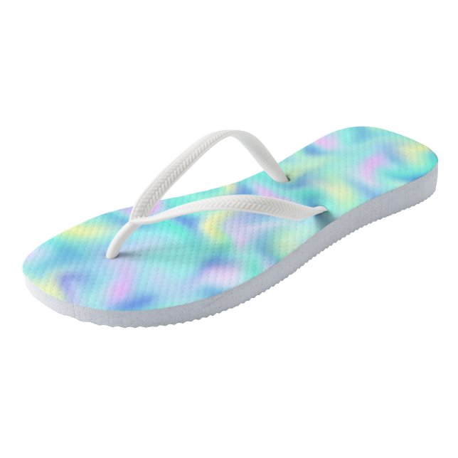 Abstract Pretty Pastel Swirls Pattern Jandals (Angled)