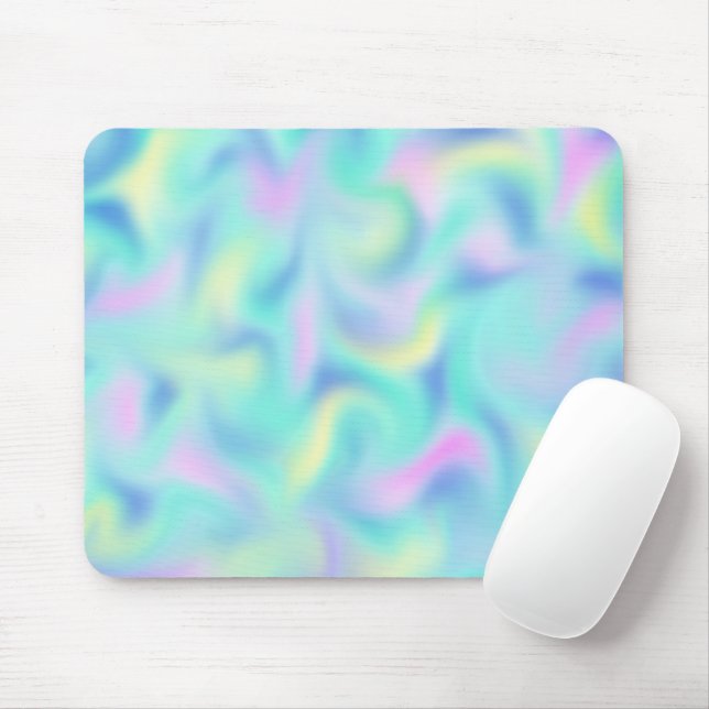 Abstract Pretty Pastel Swirls Pattern Mouse Pad (With Mouse)