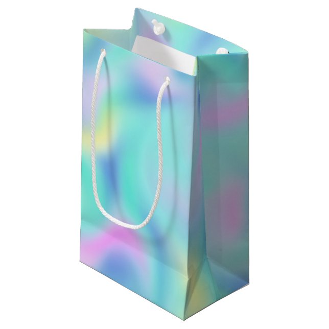 Abstract Pretty Pastel Swirls Pattern Small Gift Bag (Front Angled)