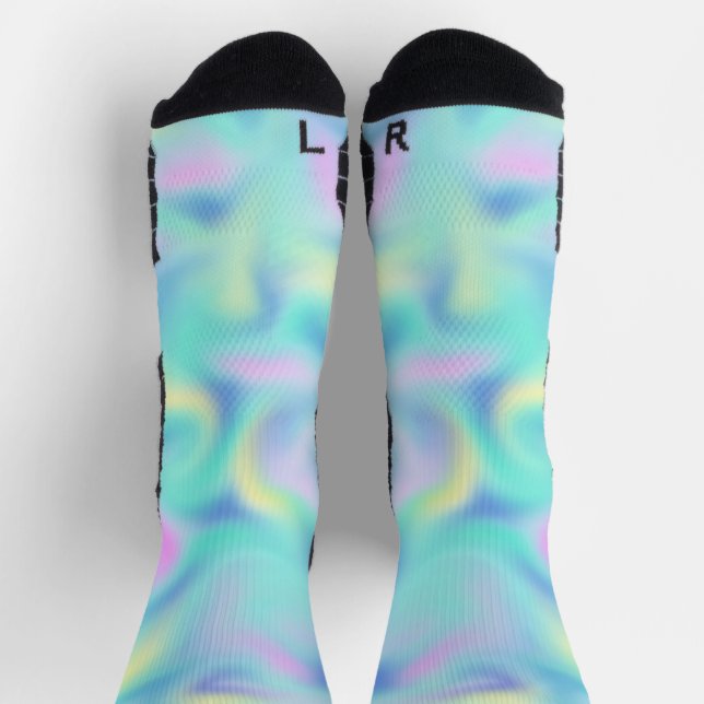 Abstract Pretty Pastel Swirls Pattern Socks (Top)