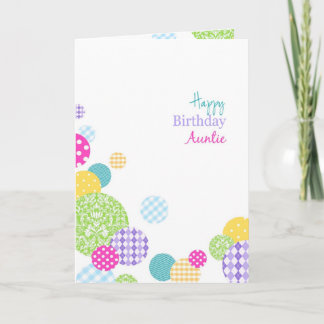 Abstract pretty rainbow dots Happy Birthday Auntie Card