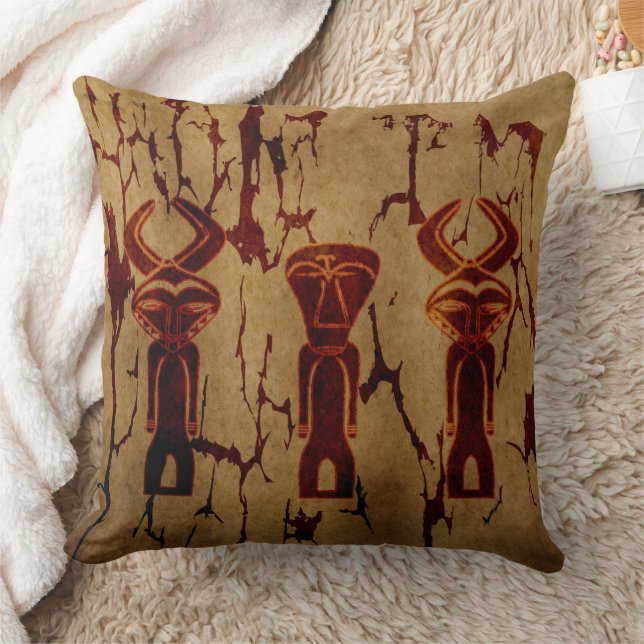 Abstract Primitive old vintage African art Cushion (Blanket)
