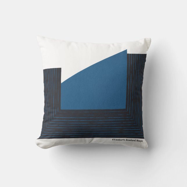 Abstract print by Elizabeth Rowland Mayor Cushion (Front)