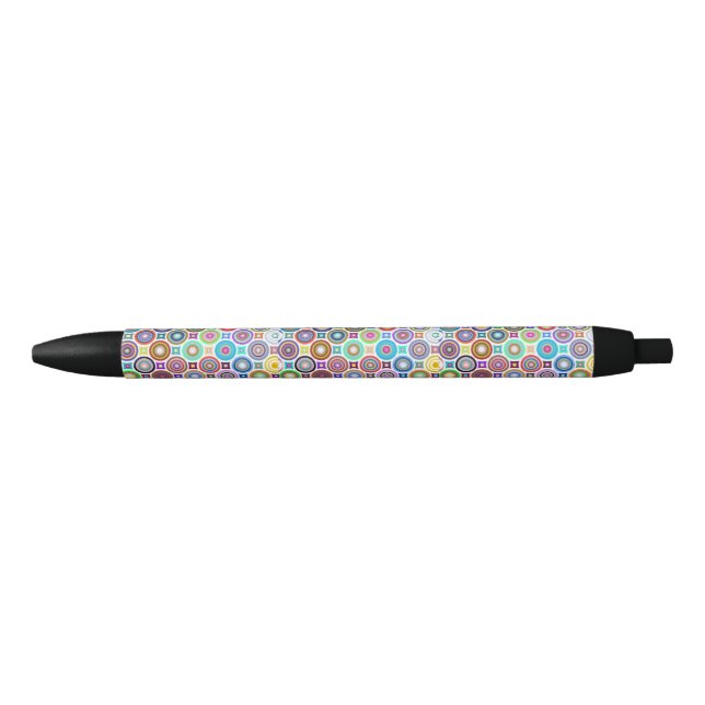 Abstract prismatic circles black ink pen (Front)