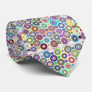 Abstract prismatic circles tie