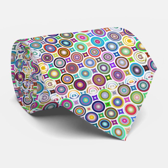 Abstract prismatic circles tie (Rolled)