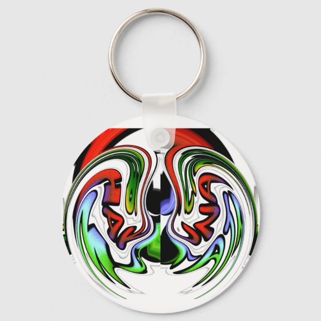Abstract Profile Art Print Key Ring (Front)