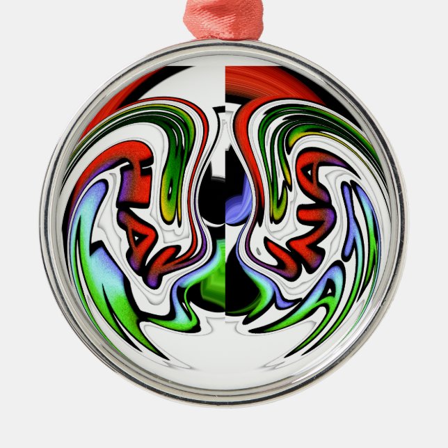 Abstract Profile Art Print Metal Tree Decoration (Front)