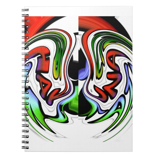 Abstract Profile Art Print Spiral Notebook (Front)