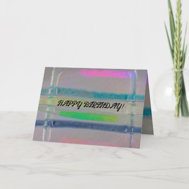 Abstract psychedelic bright colours birthday card (Front)