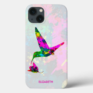 Abstract Psychedelic Colourful Hummingbird iPhone 13 Case
