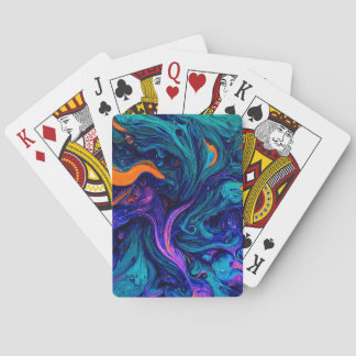 Abstract psychedelic Colours Throw Pillow Playing Cards