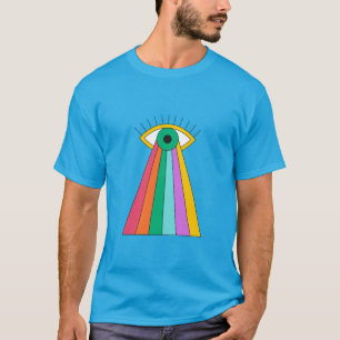 Abstract Psychedelic Eye with Rainbow T-Shirt