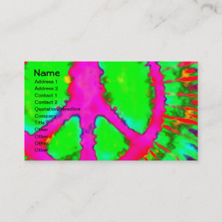 Abstract Psychedelic Fine Tie-Dye Peace Sign Business Card