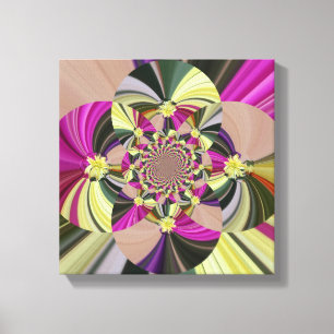 Abstract Psychedelic Flowers Canvas Print