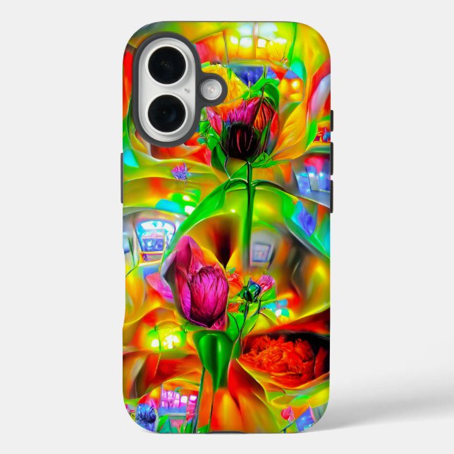 Abstract Psychedelic Flowers  Case-Mate iPhone Case (Back)