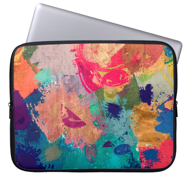abstract psychedelic fractal background from blurr laptop sleeve (Front)