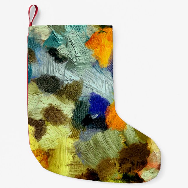 abstract psychedelic grunge background graphic sty small christmas stocking (Front)