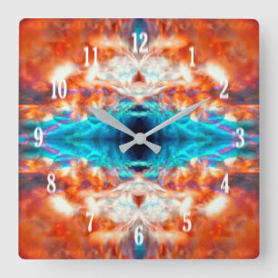 Abstract psychedelic pattern square wall clock