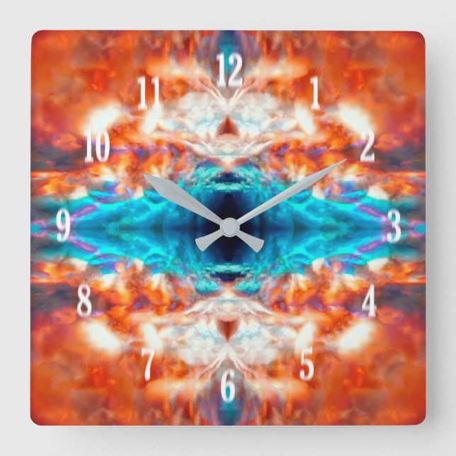 Abstract psychedelic pattern square wall clock (Front)