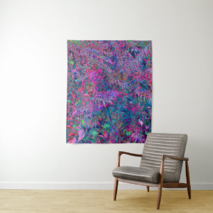 Abstract Psychedelic Rainbow Colours Foliage Garde Tapestry