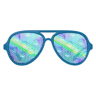 Abstract Psychedelic Rainbow Drops Sunglasses