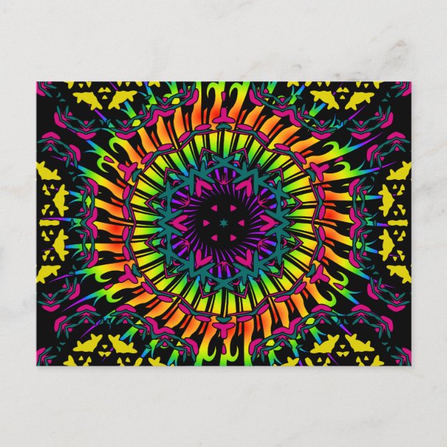 Abstract / Psychedelic Spiral Vortex Postcard (Front)