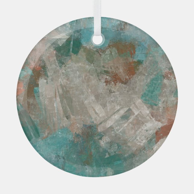 Abstract Psychedelic Strokes Texture. Glass Tree Decoration (Front)