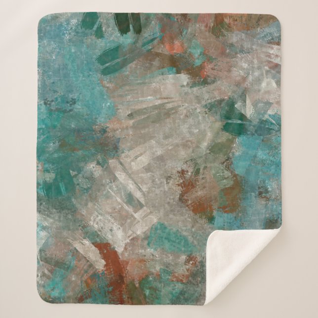 Abstract Psychedelic Strokes Texture. Sherpa Blanket (Front)