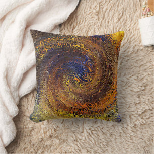 Abstract Psychedelic Swirl Pattern Colourful Art Cushion