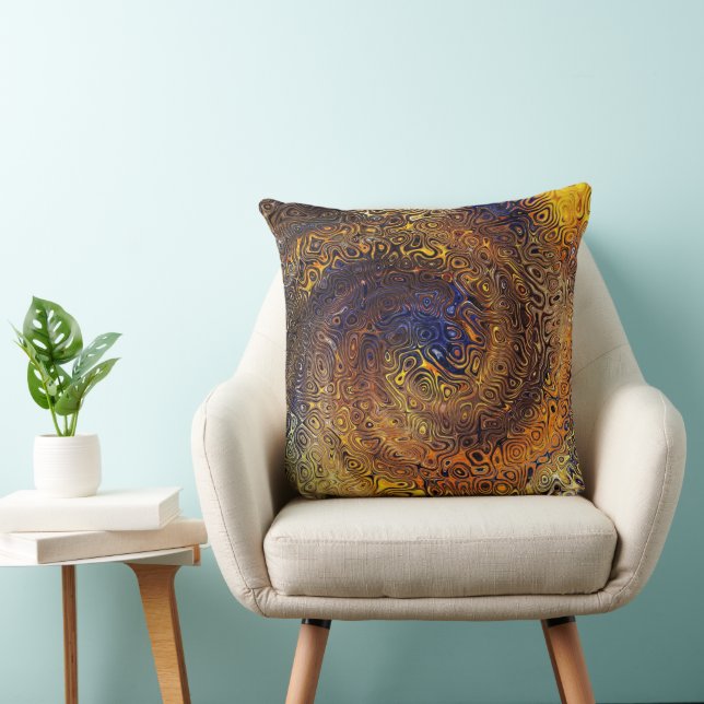 Abstract  Psychedelic Swirl Pattern Colourful Art Cushion (Chair)