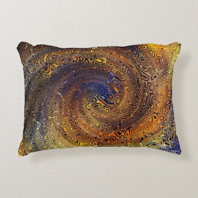 Abstract  Psychedelic Swirl Pattern Colourful Art Decorative Cushion (Front)
