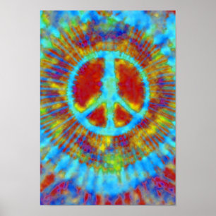 Abstract Psychedelic Tie-Dye Peace Sign